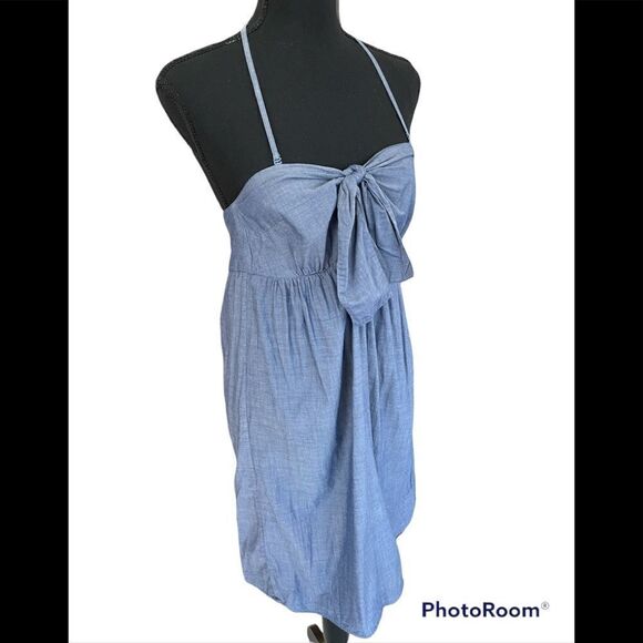 J Crew tie front 100% cotton sundress with removable neckline strap , size S - Picture 5 of 5